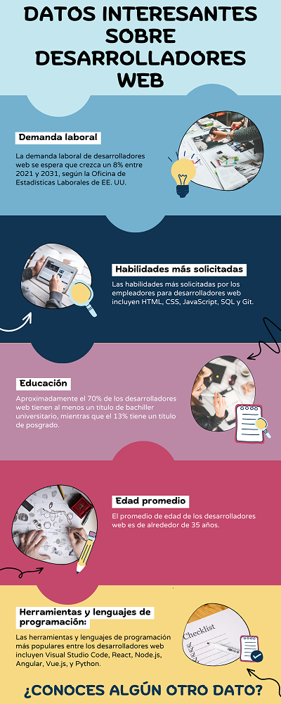 infografia con datos de web developer